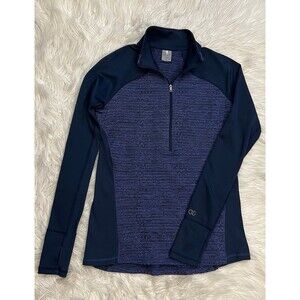 CALIA Carrie Underwood XL Navy 1/4 Zip Athleisure Pullover Thumbholes Top